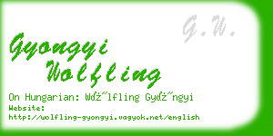 gyongyi wolfling business card